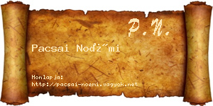 Pacsai Noémi névjegykártya